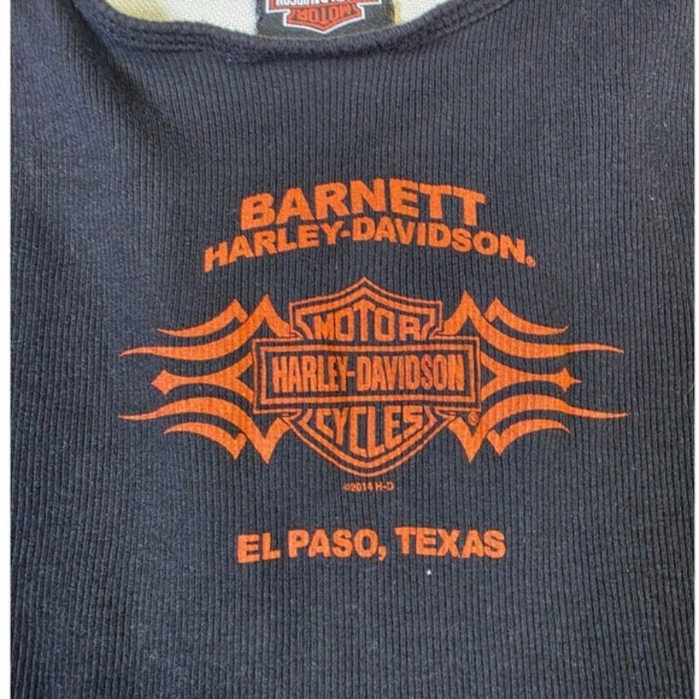 Harley-Davidson Rhinestone Logo Ribbed Tank Top Black XXL Barnett El Paso TX - Picture 5 of 6